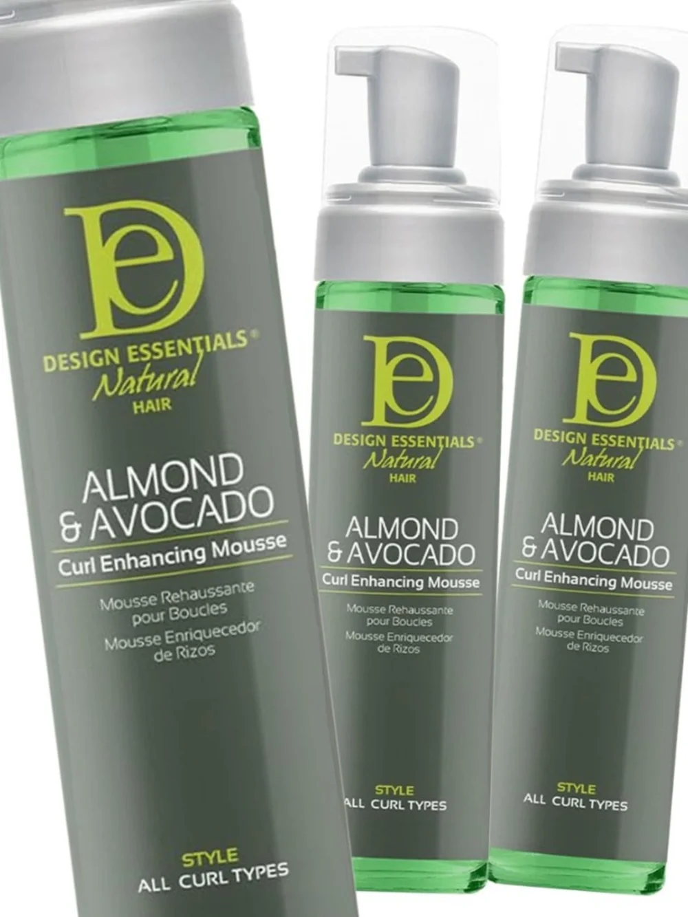 3-pack Design Essentials Almond & Avocado Mousse, 10 fl, Curl Enhancing, NWT